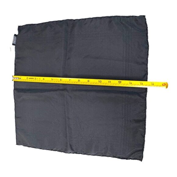 Vintage Burberrys Pure Silk Black Pocket Square Mens Formal Made England Scarf - Picture 5 of 5